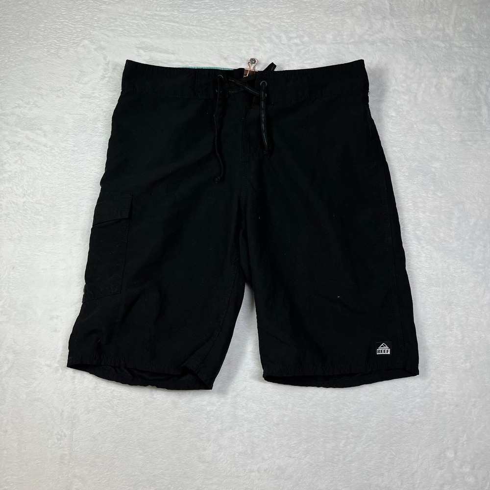 Reef Boardshorts Mens 30 Black To Trip On Surf Mid Rise Performance‎ Athleisure